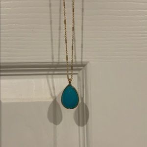 Turquoise Pendant Necklace with Gold Chain